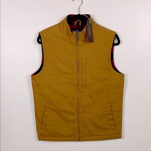Tailor Vintage Quilted Flannel Lined Full Zip Vest Bronze Brown size small